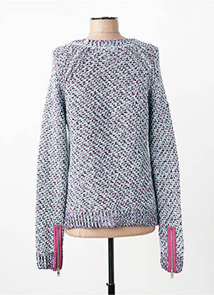 Pull tissage chiné manches longues bleu MAISON SCOTCH femme