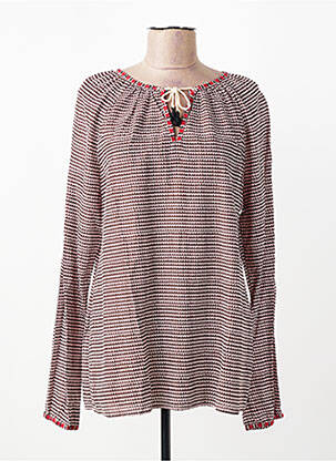 Tunique manches longues imprimé fantaisie marron MAISON SCOTCH femme