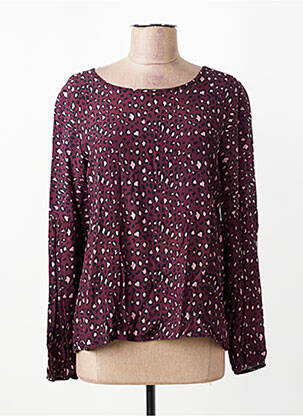 Blouse tissage popeline manches longues violet PAKO LITTO femme