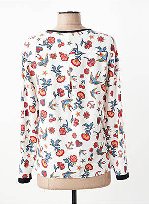 Chemisier imprimé fleurs manches longues blanc I.CODE (By IKKS) femme