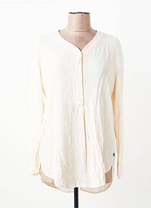 Tunique manches longues tissage crêpe beige PLEASE femme