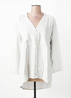 Tunique manches longues fermeture boutonnée sur le devant gris PLEASE femme