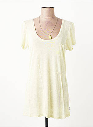T-shirt stretch manches courtes jaune MAISON SCOTCH femme