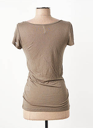 T-shirt stretch manches courtes marron I.CODE (By IKKS) femme