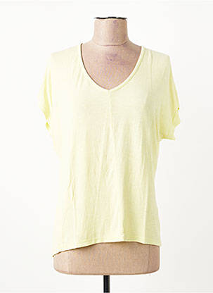 T-shirt coupe droite manches courtes jaune PAKO LITTO femme