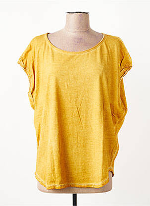 T-shirt coupe droite manches courtes jaune PAKO LITTO femme