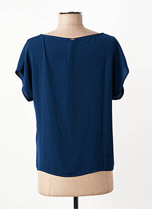 Top tissage crêpe manches courtes bleu I.CODE (By IKKS) femme