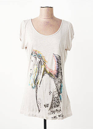 T-shirt imprimé fantaisie manches courtes gris KOCCA femme