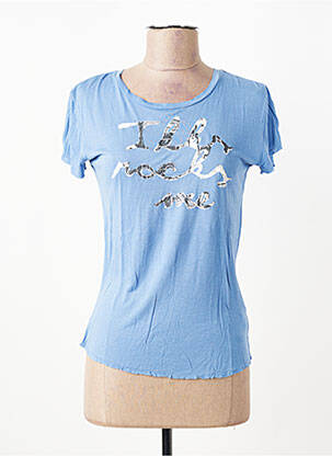 T-shirt stretch manches courtes bleu IKKS femme