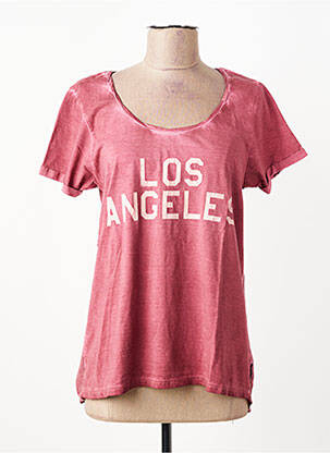 T-shirt sérigraphie manches courtes rouge MAISON SCOTCH femme