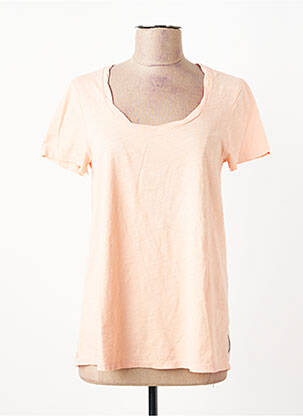 T-shirt stretch manches courtes rose MAISON SCOTCH femme