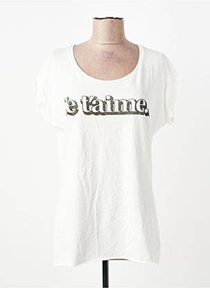 T-shirt imprimé fantaisie manches courtes beige MAISON SCOTCH femme