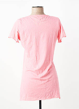 T-shirt col v manches courtes rose MADE U LOOK femme