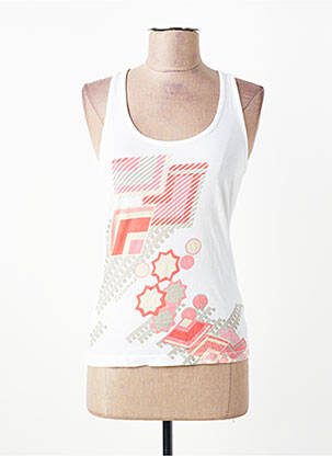 T-shirt imprimé fantaisie fines bretelles blanc FIRETRAP femme