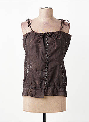 Top stretch fines bretelles marron FIRETRAP femme