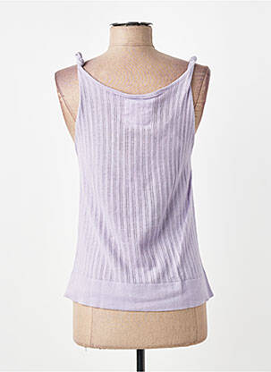 Top stretch fines bretelles violet GESCOT femme