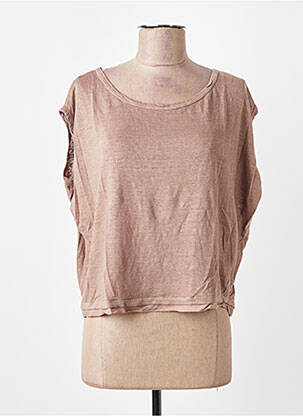T-shirt stretch manches courtes marron PAKO LITTO femme