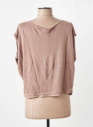 T-shirt stretch manches courtes marron PAKO LITTO femme