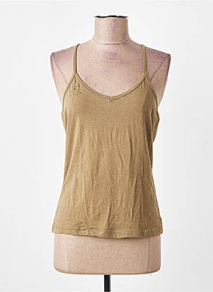 T-shirt stretch fines bretelles vert DDP femme
