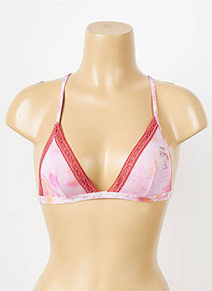 Soutien-gorge sans armature haut triangles rose DDP femme