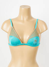 Soutien-gorge sans armature haut triangles bleu DDP femme