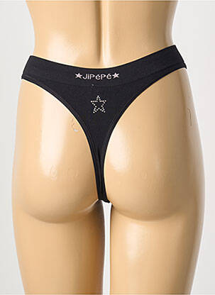 Tanga stretch noir JIPEPE femme