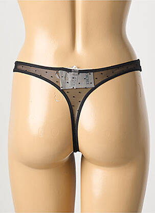 Tanga stretch noir IKKS femme