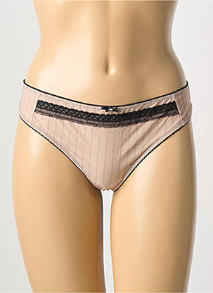 Tanga tissage satiné beige IKKS femme