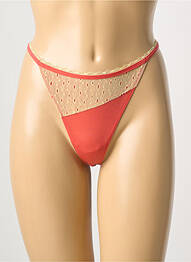 Tanga tissage satiné orange DDP femme