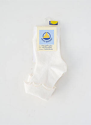 Chaussettes stretch blanc PETIT BATEAU fille