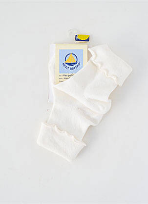 Chaussettes stretch blanc PETIT BATEAU fille