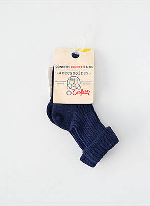 Chaussettes tissage côtelé bleu CONFETTI enfant