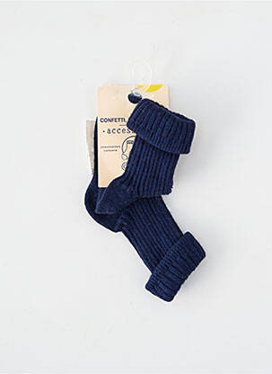 Chaussettes tissage côtelé bleu CONFETTI enfant