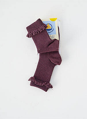 Chaussettes maille fine violet PETIT BATEAU fille