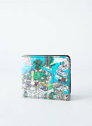 Porte-carte imprimé fantaisie bleu KOTHAI homme