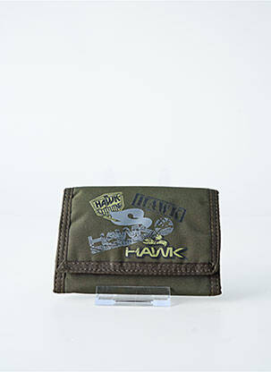 Portefeuille effet matière satinée vert HAWK homme