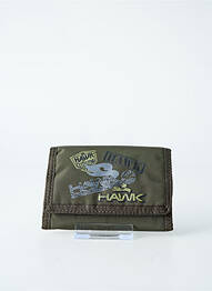Portefeuille effet matière satinée vert HAWK homme