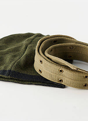 Bonnet maille fine vert HAWK homme