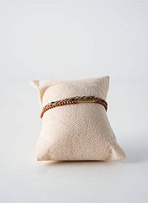 Bracelet fermeture fermoir mousqueton marron BY GARANCE femme