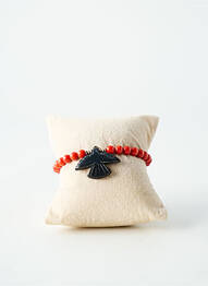 Bracelet fermeture fermoir mousqueton rouge BY GARANCE femme