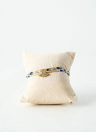 Bracelet ornement perles bleu BELLE MAIS PAS QUE femme