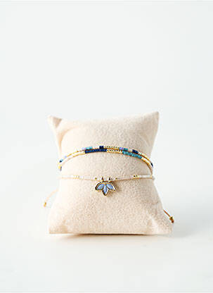 Bracelet ornement perles bleu BELLE MAIS PAS QUE femme