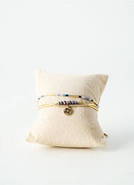 Bracelet ornement perles bleu BELLE MAIS PAS QUE femme