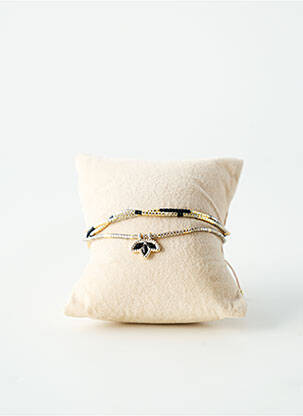 Bracelet ornement perles noir BELLE MAIS PAS QUE femme