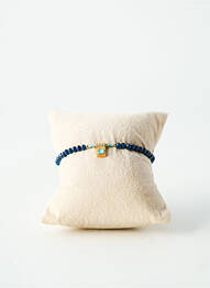 Bracelet fermeture fermoir mousqueton bleu BY GARANCE femme