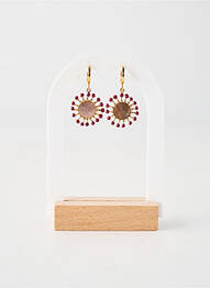 Boucles d’oreilles matériaux plaqué or violet FRANCK HERVAL femme