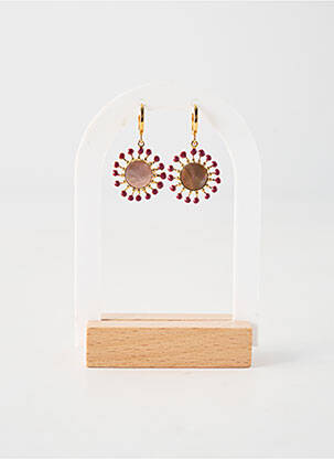 Boucles d’oreilles matériaux plaqué or violet FRANCK HERVAL femme