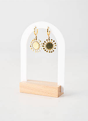 Boucles d’oreilles matériaux plaqué or violet FRANCK HERVAL femme
