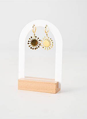 Boucles d’oreilles matériaux plaqué or noir FRANCK HERVAL femme