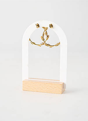 Boucles d’oreilles matériaux plaqué or blanc FRANCK HERVAL femme